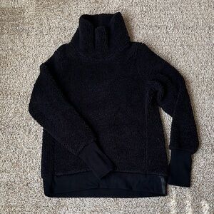 Athleta Fleece Black Turtleneck Sweater